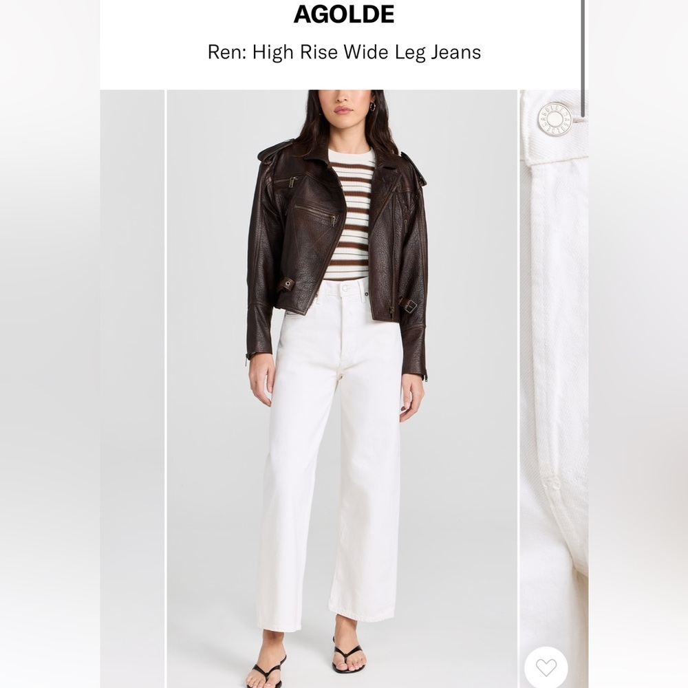 NWT AGOLDE Ren: High Rise Wide Leg Jeans - 24 / Fortune Cookie